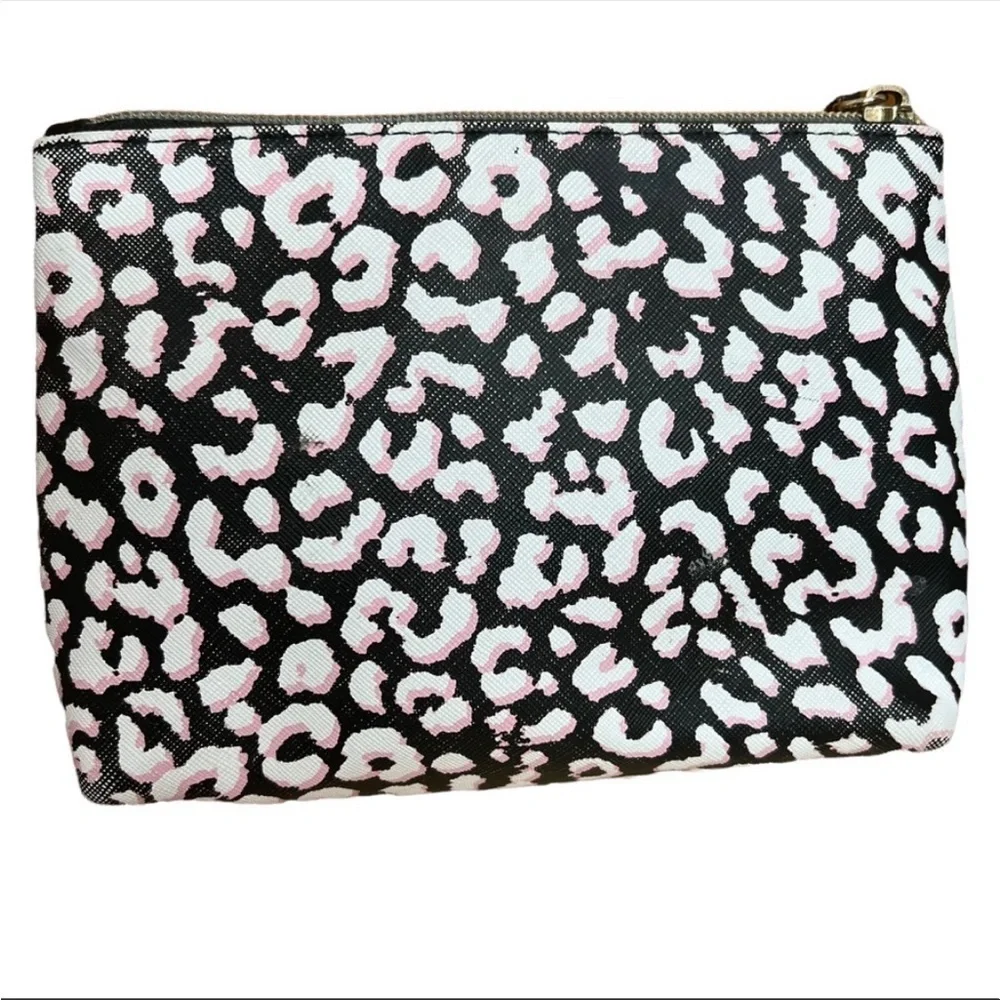 Victoria's Secret Leopard Animal Print Makeup Pouch Case Ziptop
